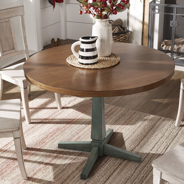Anna Green Round Two-Tone Dining Table, image 4
